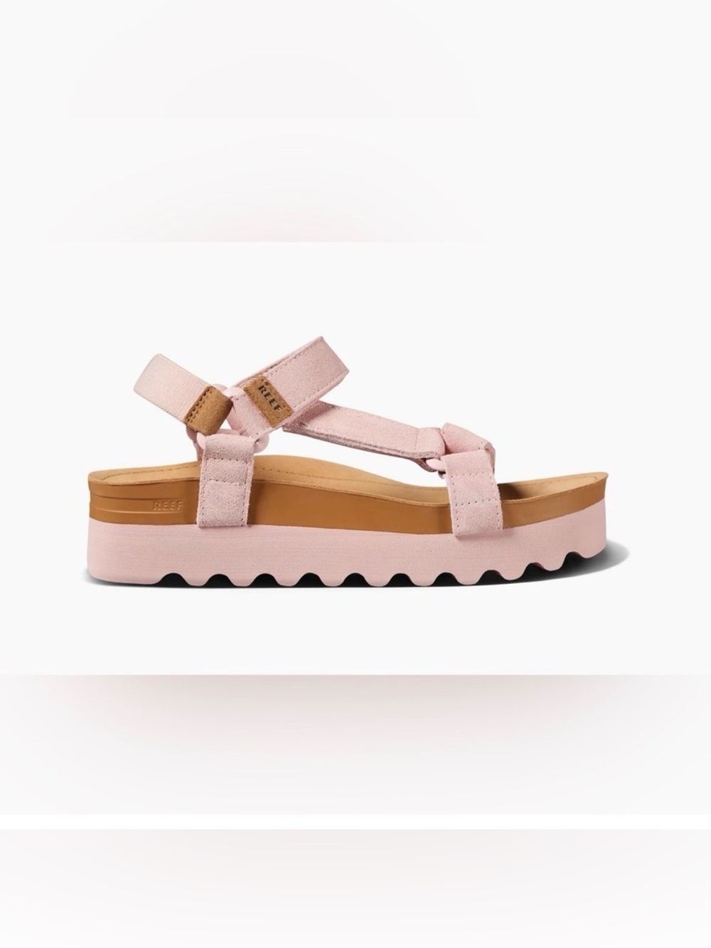 Reef Cushion Rem Hi Lotus Suede pink strappy summer sandals women’s size 8